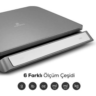Karaca Gastro Scale 1002 Ekranlı Inox Mutfak Tartısı 15 kg Kapasite