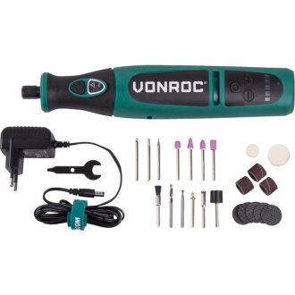 VONROC Akülü Mini Taşlama Çok Amaçlı Hobi Gravur Seti 8V - 24 Aksesuar