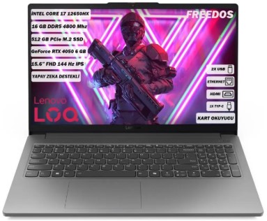 Lenovo LOQ 15IAX9E 83LK002VTR Intel Core i7 RTX 4050 Gaming Notebook