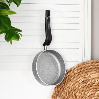 Porsima Yanmaz Yapışmaz Granit Tek Kulplu Mini Sosluk Tava 12 cm - Gri 3 mm