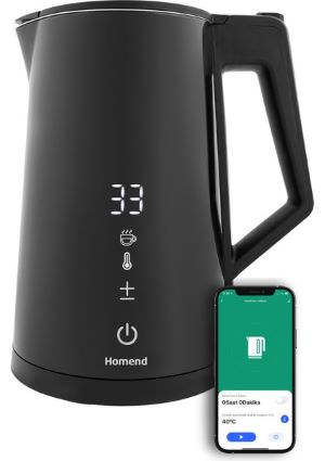 Homend Smart Heatrow 1616H Dokunmatik , Çift Duvarlı, paslanmaz Çelik, Sessiz Cool Touch, xl Su Isıtıcı (Wı-Fı ile Kontrol)