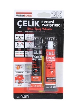 Vodabond Seramik Ahşap Metal Plastik Cam Çelik Epoksi Yapıştırıcı 20+20 ml