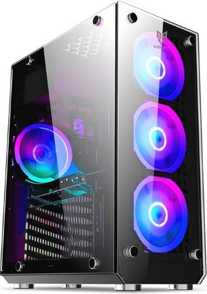 Blueforce Hunter 4* Rgb Fanlı Atx-Mini Atx Itx Uyumlu Mid Tower Gaming Oyuncu Bilgisayar Kasası Psu'suz