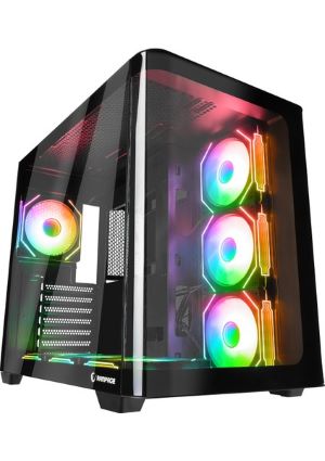 Rampage Loopy Siyah 7*12CM Argb Fan Kontrolcü Temperli Cam Kumandalı Atx Mid-T Gaming Oyuncu Kasası