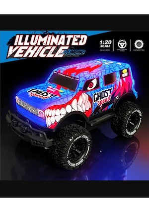 Boratila Toys Uzaktan Kumandalı Full Fonksiyon Şarjlı LED Işıklı 1:20 Ölçek Canavar Kamyon (Mavi) Araba (Speed)