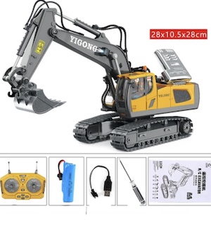 Hoacheng Uzaktan Kumandalı Ekskavatör Buldozer Çocuk Oyuncak Araba