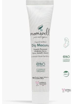 Momwell Organik Florürsüz Diş Macunu Komple Ağız Bakım 75 gr