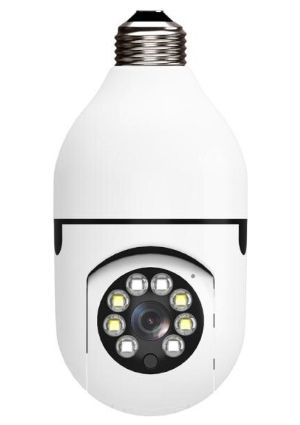 Bintech Gece Görüşlü 360 Derece LED Işık 1080P Wifi Kamera Kablosuz Panoramik Ev Güvenlik Balıkgözü Ampul Lamba IP Kamera