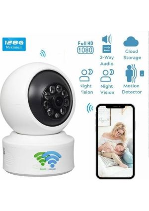 Teknomila 1080P 2.4GHz + 5GHz Wi-Fi Kablosuz 360° Hareket İzleme Sesli CCTV Ağ Ev Güvenlik IP Kamera Mini Kamera