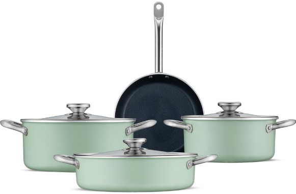 Jumbo Mint Green Granit Tencere Seti